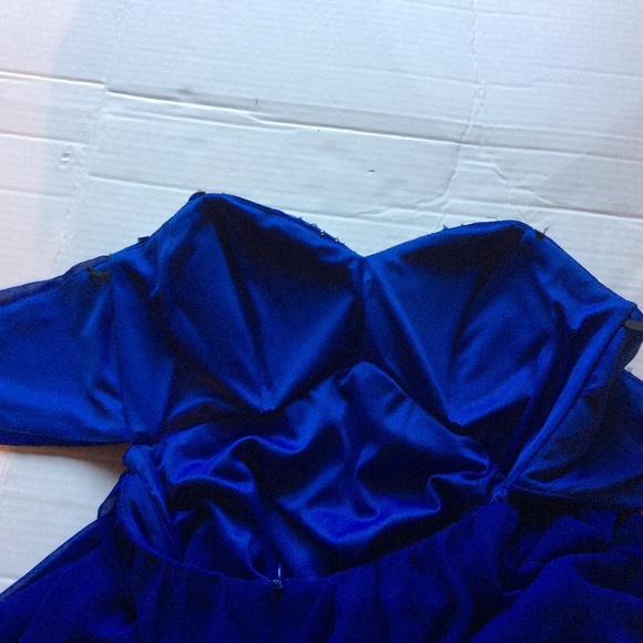 B.Darlin Royal Blue Dress with Rhinestones, Sz 5/6 - Picture 5 of 15